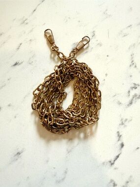 Gold Tone Chain Strap with Dual Clips